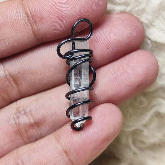 CHEFFY Clear Quartz Wire Wrap Pendant ( 25.4mm )