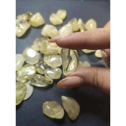 CHEFFY Citrine Lemon Yellow Crystal Tumbled freeform Gemstone