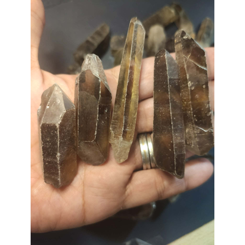 CHEFFY Smoky Quartz  Natural Raw Points Medium Crystals