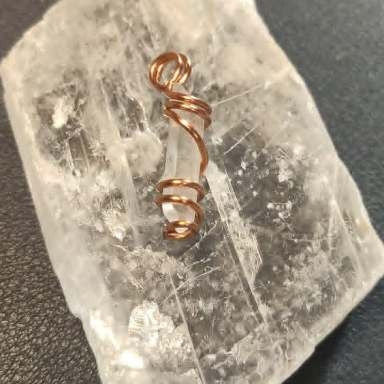 CHEFFY Wire Wrapped Clear Quartz Pendant Crystal Gemstone Small