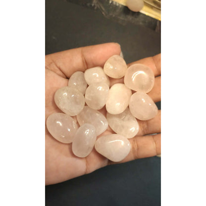 CHEFFY Rose Quartz Crystal Gemstone Tumbled Freeform L