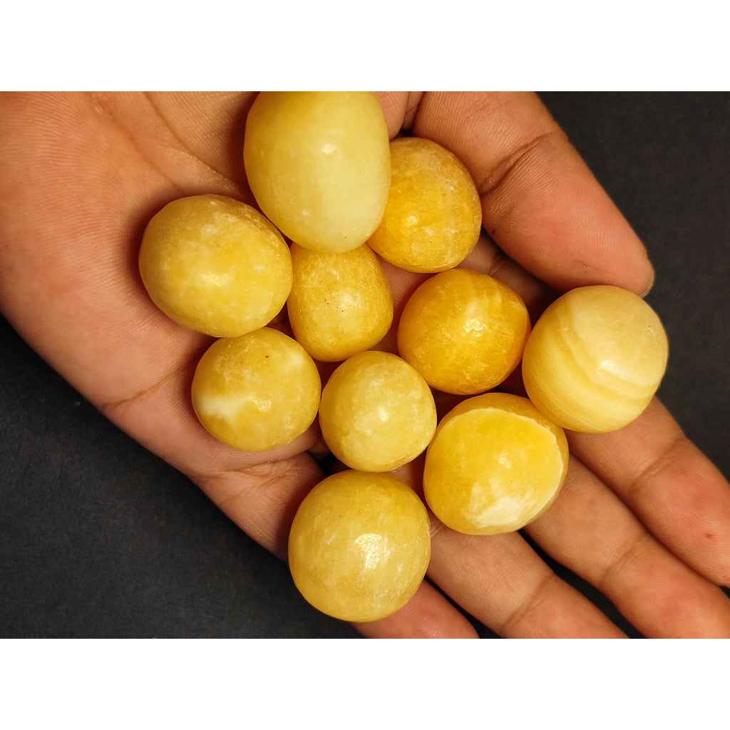 CHEFFY Yellow Calcite Tumbled Gemstone Crystal