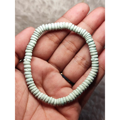 CHEFFY Crystals 100% Natural Turquoise Disc Abacus Bead Bracelet