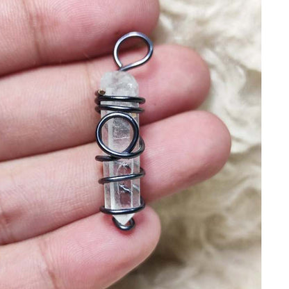 CHEFFY Clear Quartz Wire Wrap Pendant ( 25.4mm )