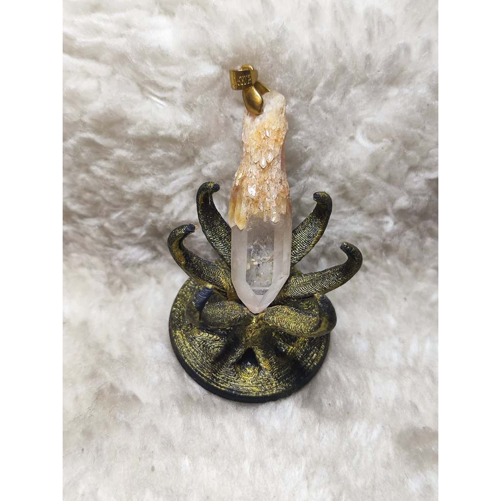CHEFFY Natural Clear Quartz Raw Point Pendant ( 1 )