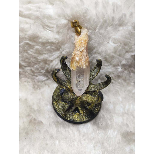 CHEFFY Natural Clear Quartz Raw Point Pendant ( 1 )