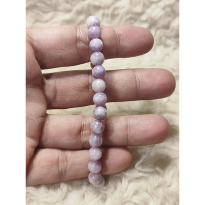 CHEFFY Natural Lavender Kunzite Crystal Bracelet