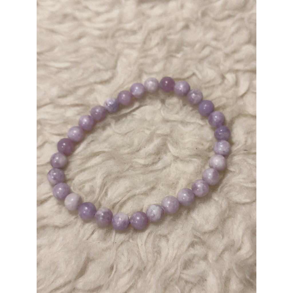 CHEFFY Natural Lavender Kunzite Crystal Bracelet