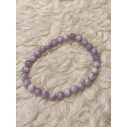 CHEFFY Natural Lavender Kunzite Crystal Bracelet