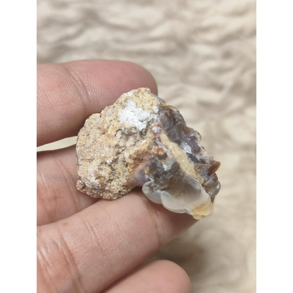 CHEFFY Fire Agate Specimen – Authentic Healing Crystal, Grounding & Vitality Stone (32.1mm)