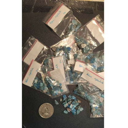 CHEFFY Blue Apatite Gravel Crystal Gemstone SOLD PER PACK (5grms )