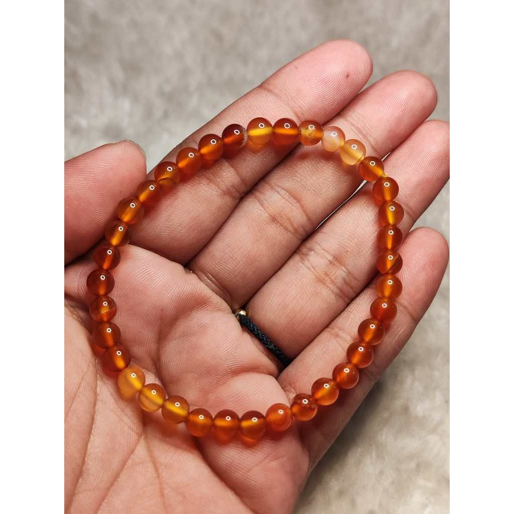 CHEFFY Carnelian Bracelet Gemstone Crystals ( 3mm )