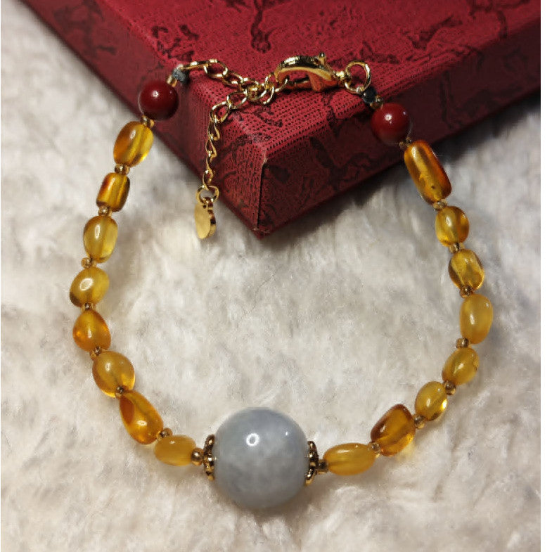 CHEFFY Amber Bracelet Gemstone Crystals(Random Pick)