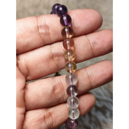 CHEFFY Natural Rainbow Fluorite Bracelet – Authentic Crystal Gemstone 5mm Beaded Jewelry