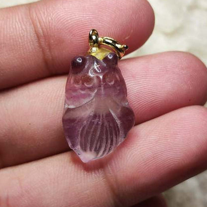 CHEFFY Fluorite Owl Pendant (19.9mm)  #19