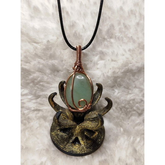 CHEFFY Aventurine Wire Wrap Pendant
