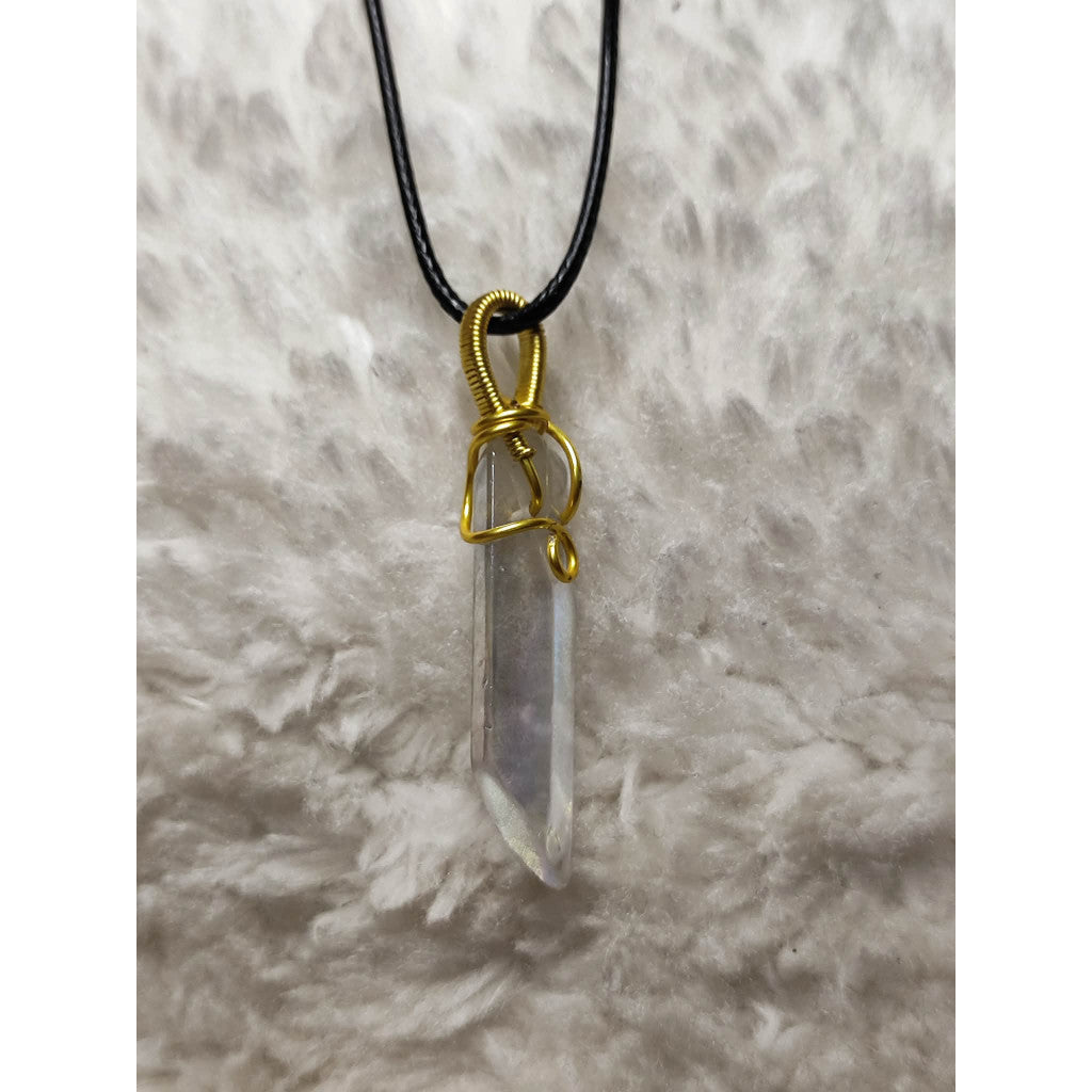 CHEFFY Angel Aura Quartz Wire Wrap Pendant