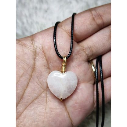 CHEFFY Rose Quartz Wire Wrap Pendant