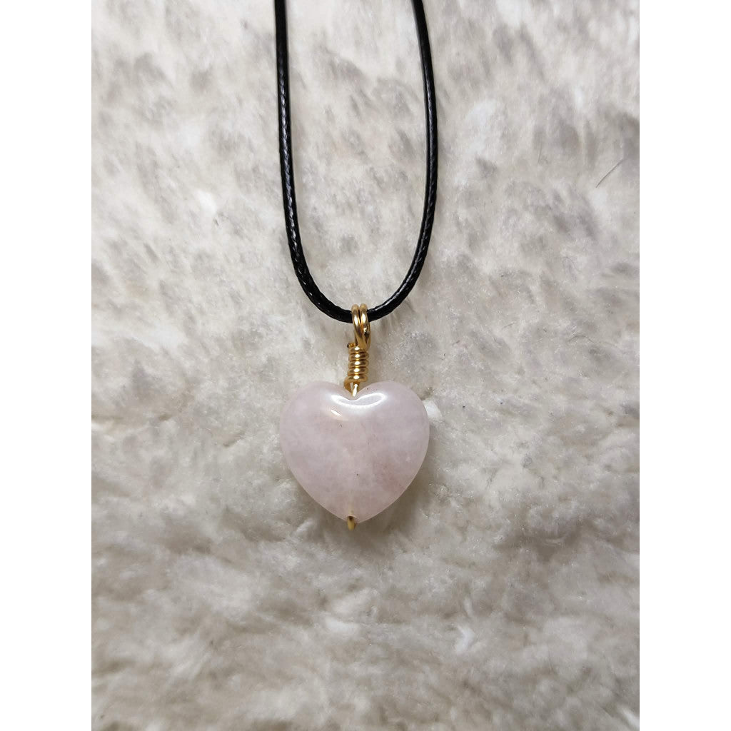 CHEFFY Rose Quartz Wire Wrap Pendant