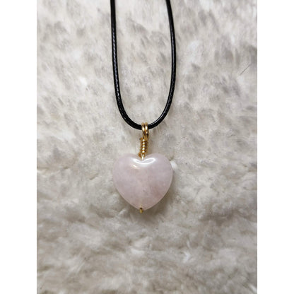 CHEFFY Rose Quartz Wire Wrap Pendant