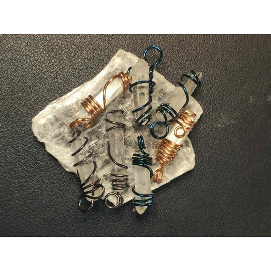 CHEFFY Clear Quartz  Pendant Crystal  Raw (Random Pick )  Wire Wrap Gemstone