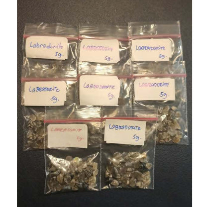 CHEFFY Labradorite Gravel Crystal Gemstone SOLD PER PACK (5grms )