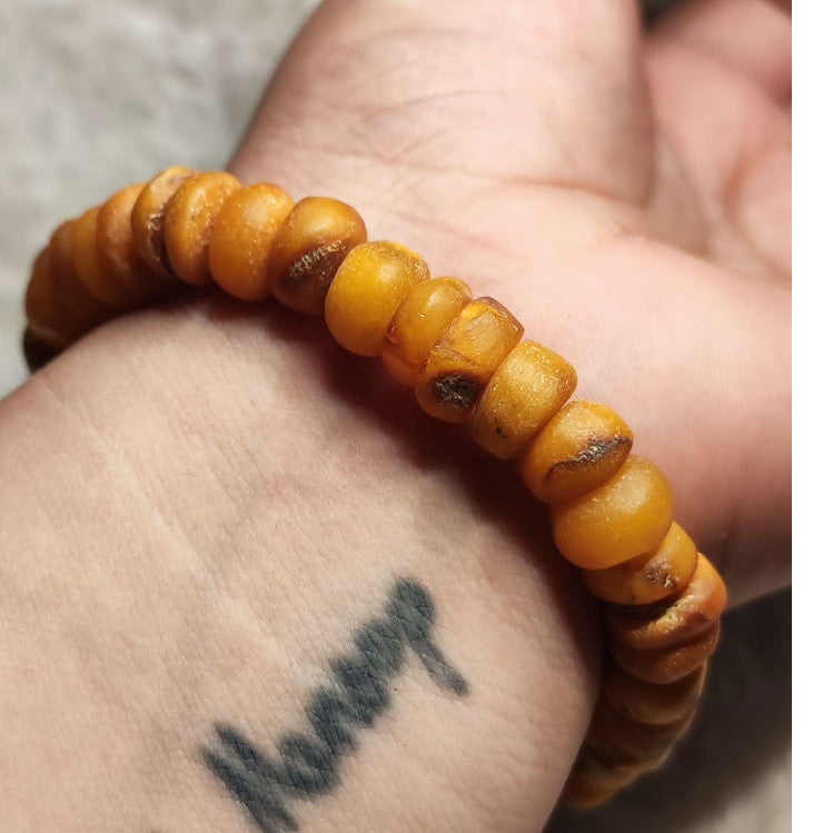 CHEFFY Natural Amber Bracelet – 8mm Authentic Crystal Gemstone