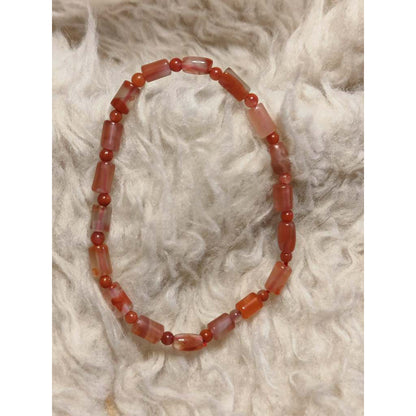 CHEFFY South Red Agate Bracelet Gemstone Crystals (3mm)
