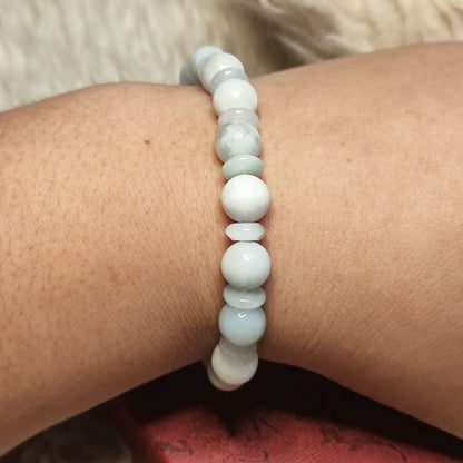 CHEFFY Authentic Jade Bracelet 8.3mm Beaded Stretch Bracelet (#2 )