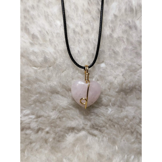 CHEFFY Rose Quartz Wire Wrap Pendant