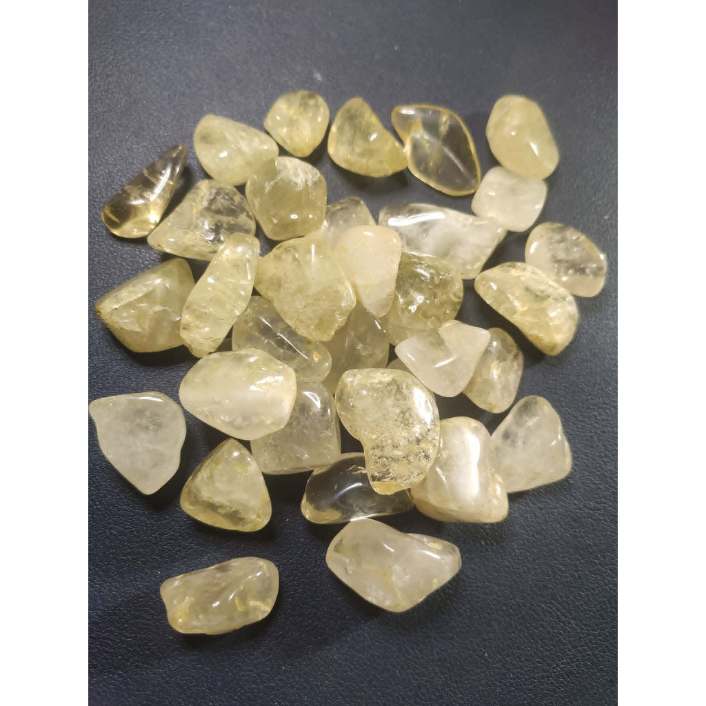 CHEFFY Citrine Lemon Yellow  Small Crystal Tumbled freeform Gemstone