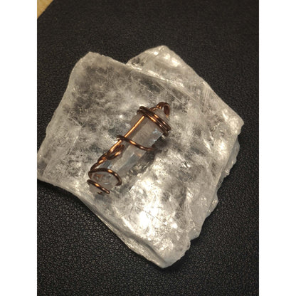CHEFFY Wire Wrapped Raw Clear Quartz  Pendant Crystal Gemstone