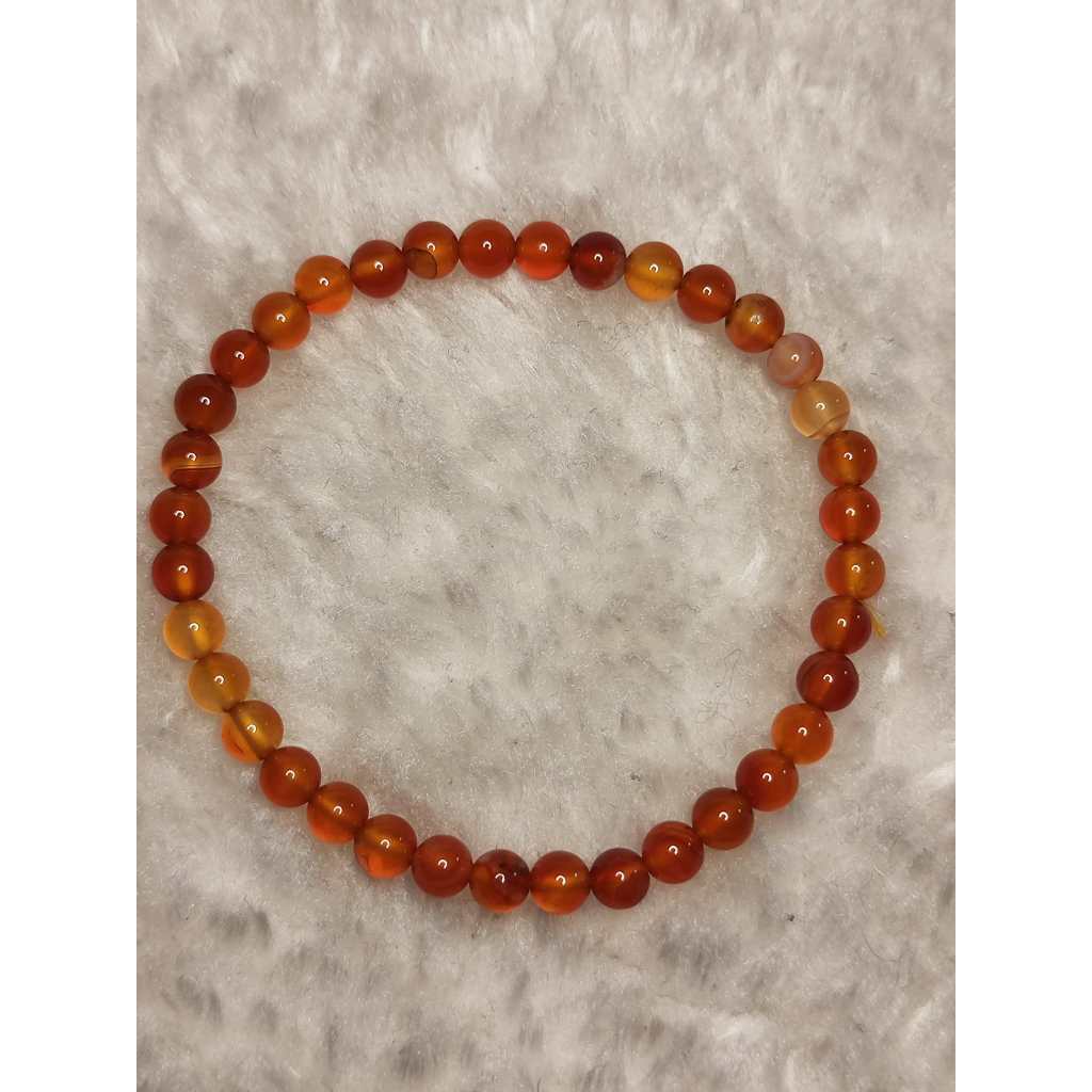 CHEFFY Carnelian Bracelet Gemstone Crystals ( 3mm )