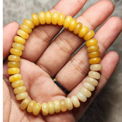 CHEFFY Yellow Agate Bracelet Gemstone Crystals (7mm)