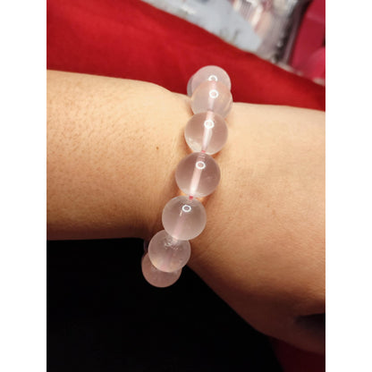 CHEFFY Rose Quartz Bracelet (14mm) | Genuine Natural Crystal Gemstone