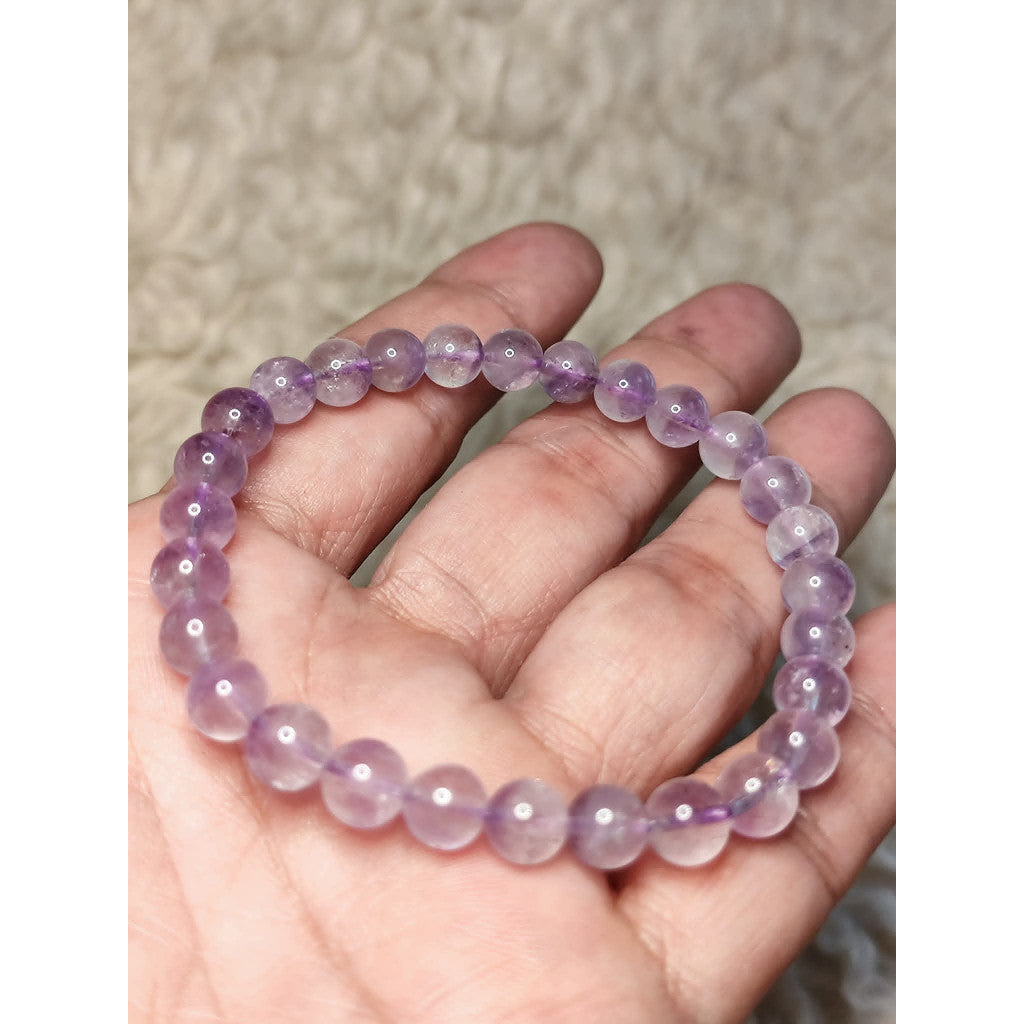 CHEFFY Natural Amethyst Bracelet – Authentic 5mm Gemstone Beaded Jewelry