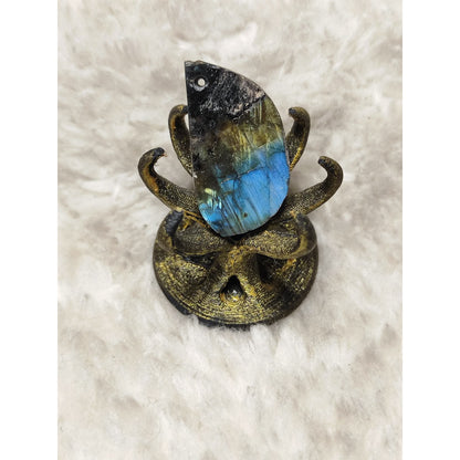 CHEFFY Natural Labradorite Leaf Pendant ( 3 )