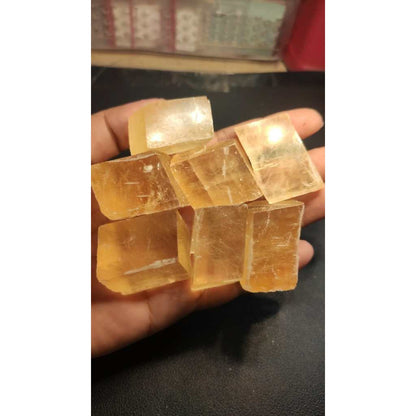 CHEFFY Optical Calcite Crystal Gemstone Very Vibrant Yellow MED