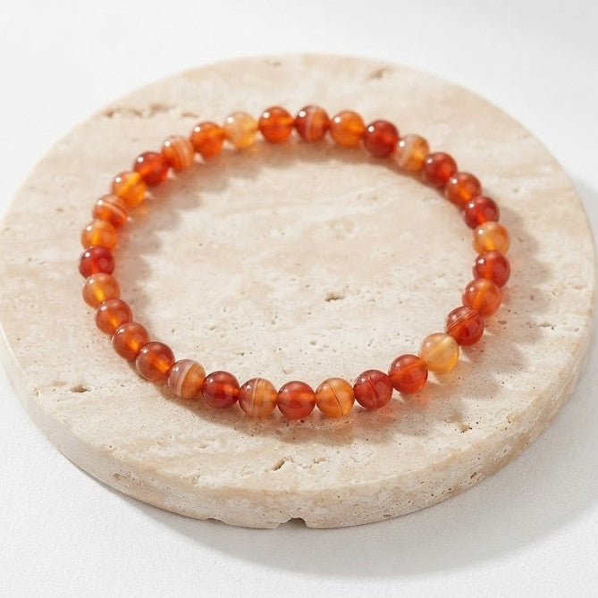 CHEFFY Carnelian Bracelet Gemstone Crystals ( 3mm )
