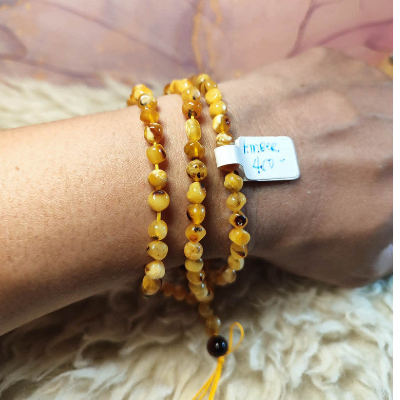 CHEFFY Amber (LQ) Beads Multi-Color DIY Loose Beads (5.2mm | 128 Pcs Per Strand)