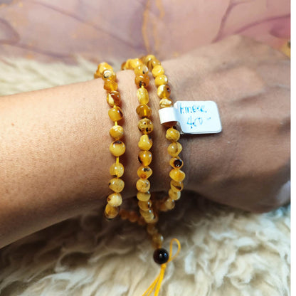 CHEFFY Amber (LQ) Beads Multi-Color DIY Loose Beads (5.2mm | 128 Pcs Per Strand)