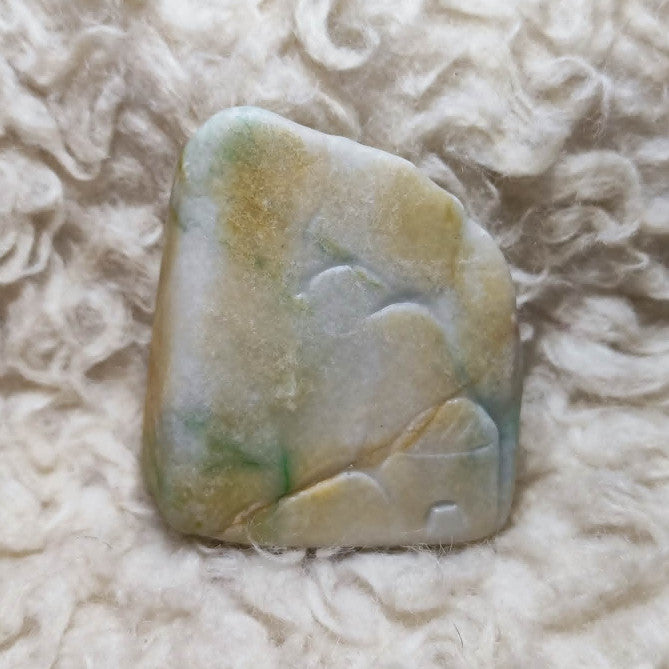 CHEFFY Authentic Grade A Jadeite Natural Jade Crystal Healing Stone [68.92g]