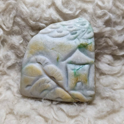 CHEFFY Authentic Grade A Jadeite Natural Jade Crystal Healing Stone [68.92g]