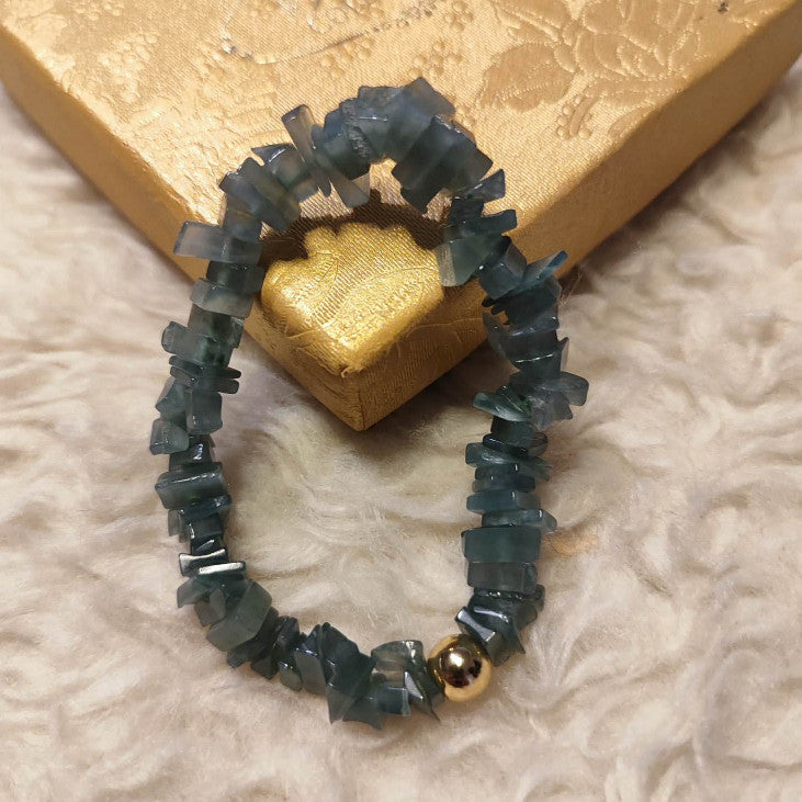 CHEFFY Authentic Jade Bracelet 5.2mm Beaded Stretch Bracelet (#14)