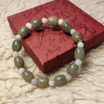 CHEFFY Authentic Jade Bracelet 9.5mm Beaded Stretch Bracelet ( #7 )t (SALE)