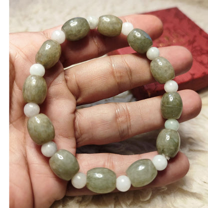 CHEFFY Authentic Jade Bracelet 9.5mm Beaded Stretch Bracelet ( #7 )t (SALE)
