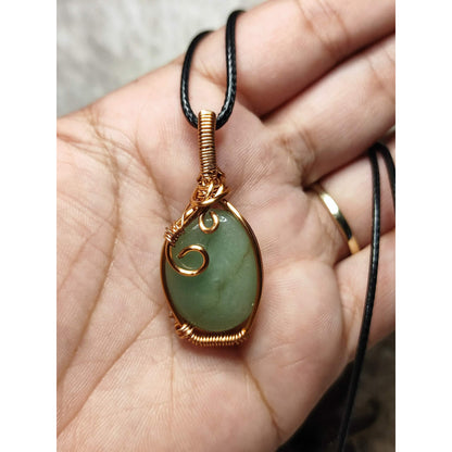 CHEFFY Aventurine Wire Wrap Pendant