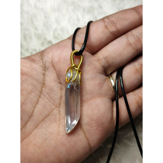 CHEFFY Angel Aura Quartz Wire Wrap Pendant