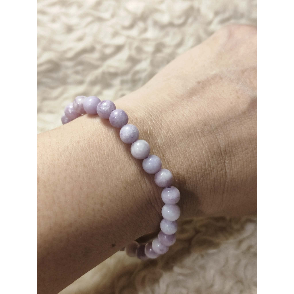 CHEFFY Natural Lavender Kunzite Crystal Bracelet