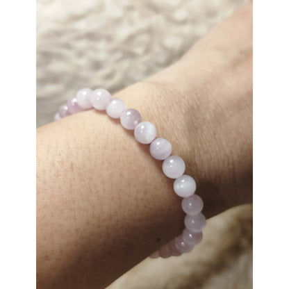 Light Purple Chalcedony Beads Bracelet for Women